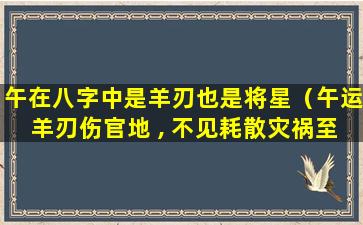 午在八字中是羊刃也是将星（午运羊刃伤官地 , 不见耗散灾祸至什么意思）